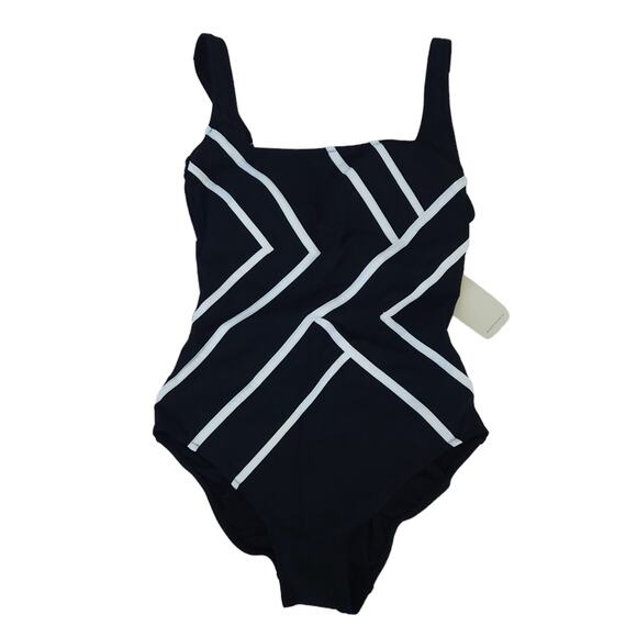 NEW Gottex Black and White One Piece swimsuit Size 8, Soft Cups, Adj. Straps - Picture 1 of 4